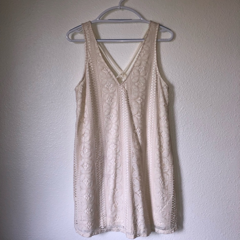 Ivory Lace Sleeveless Boho Sun Dress